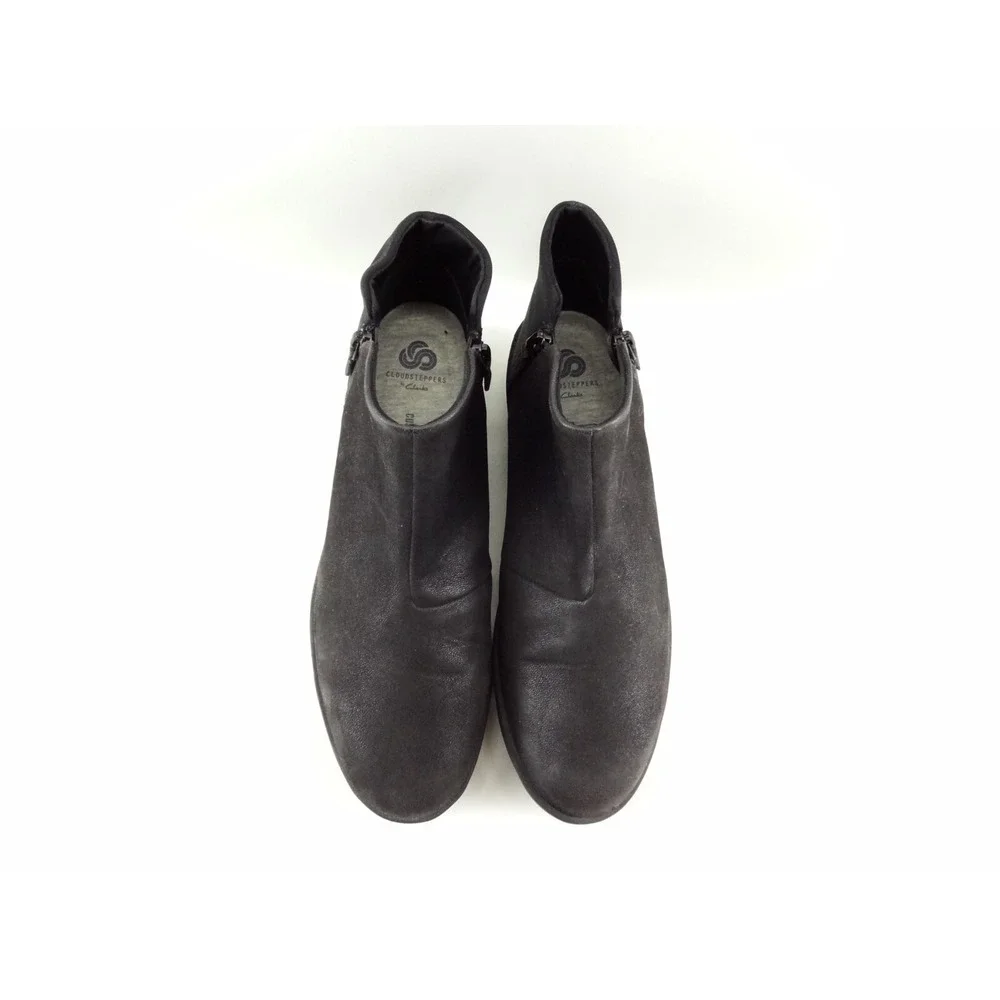 Clarks Step Rose Up Women's 10‎ W US Double Zip Black Wedge Boots Bootie